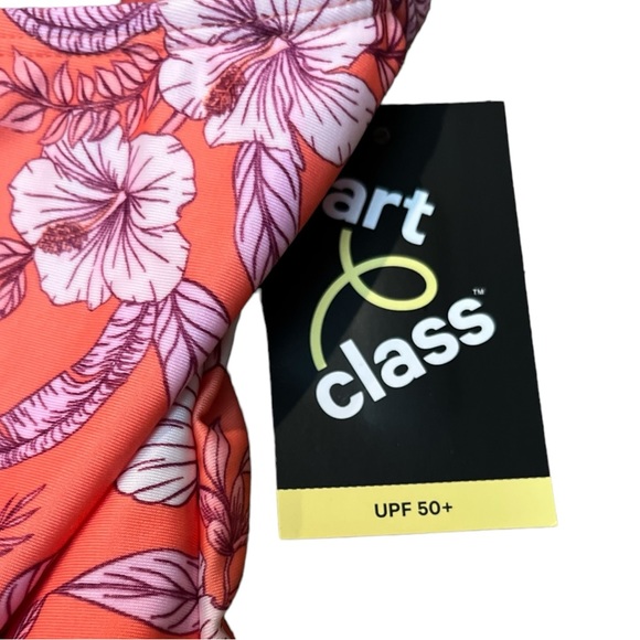 Art Class girls size 7/8 NWT one piece swimsuit coral and purple - Picture 4 of 6